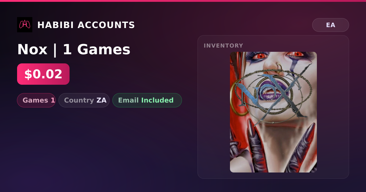 Nox | 1 Games — HabibiAccounts