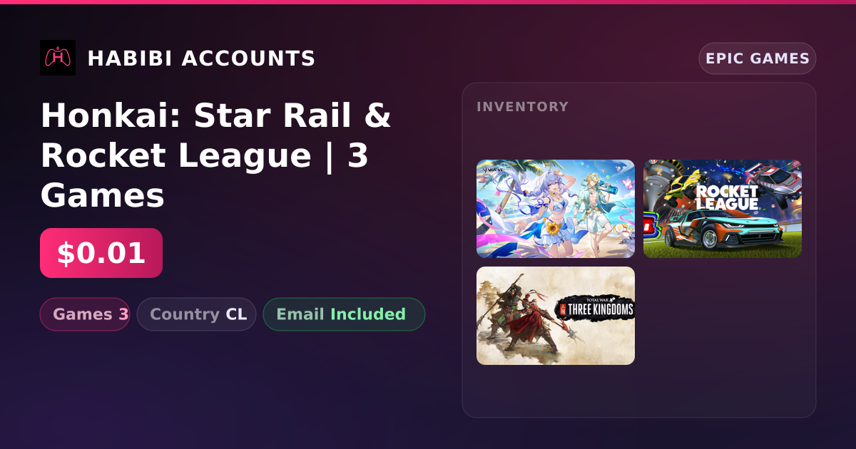 Honkai: Star Rail & Rocket League | 3 Games — HabibiAccounts