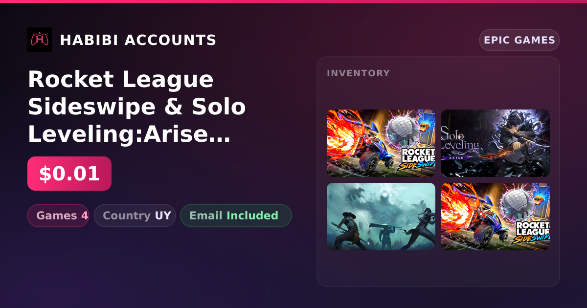 Rocket League Sideswipe & Solo Leveling:Arise | 4 Games — HabibiAccounts