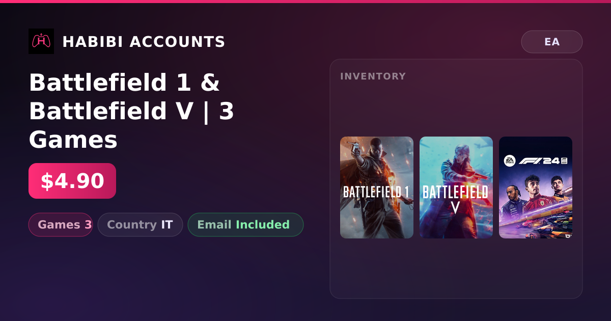 Battlefield 1 & Battlefield V | 3 Games — HabibiAccounts