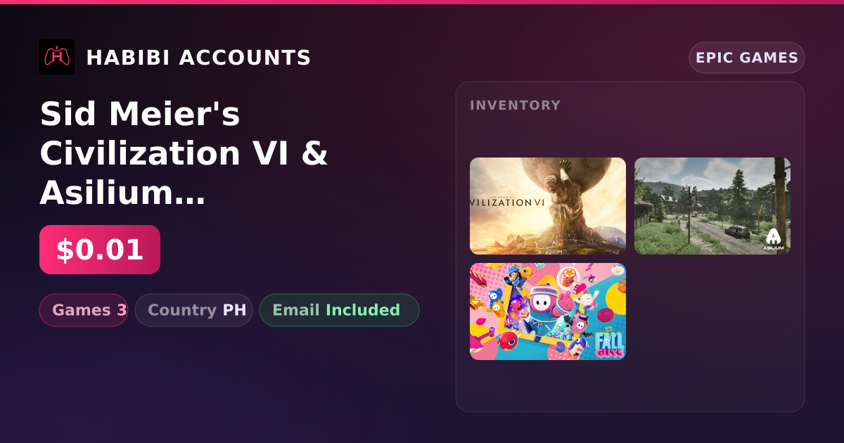 Sid Meier's Civilization VI & Asilium | 3 Games — HabibiAccounts