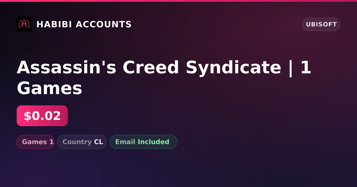 Assassin's Creed Syndicate | 1 Games — HabibiAccounts