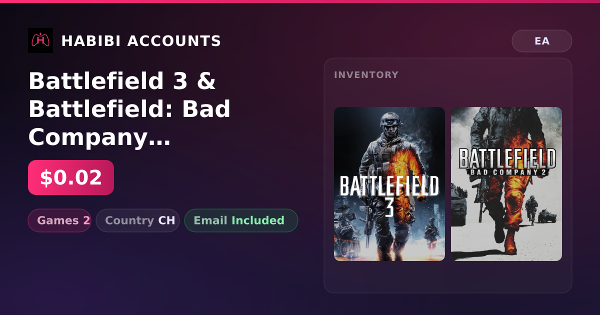 Battlefield 3 & Battlefield: Bad Company 2 | 2 Games — HabibiAccounts