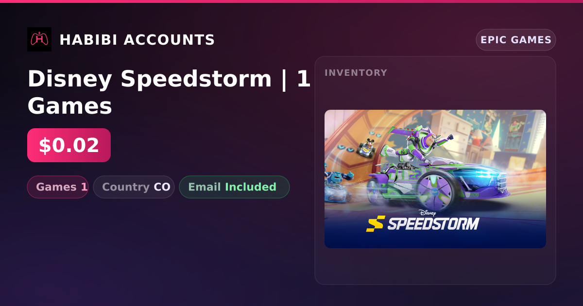 Disney Speedstorm | 1 Games — HabibiAccounts