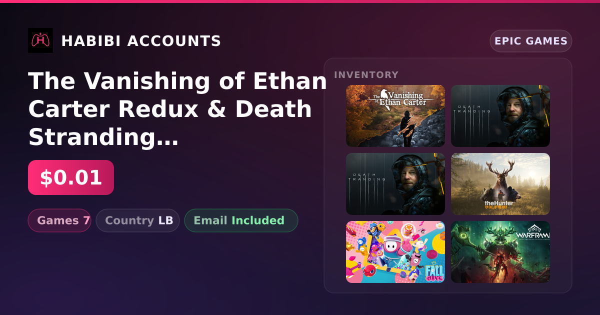The Vanishing of Ethan Carter Redux & Death Stranding Content | 7 Games — HabibiAccounts