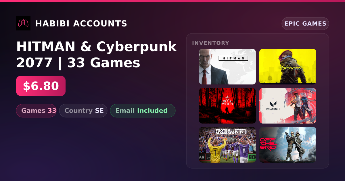 HITMAN & Cyberpunk 2077 | 33 Games — HabibiAccounts
