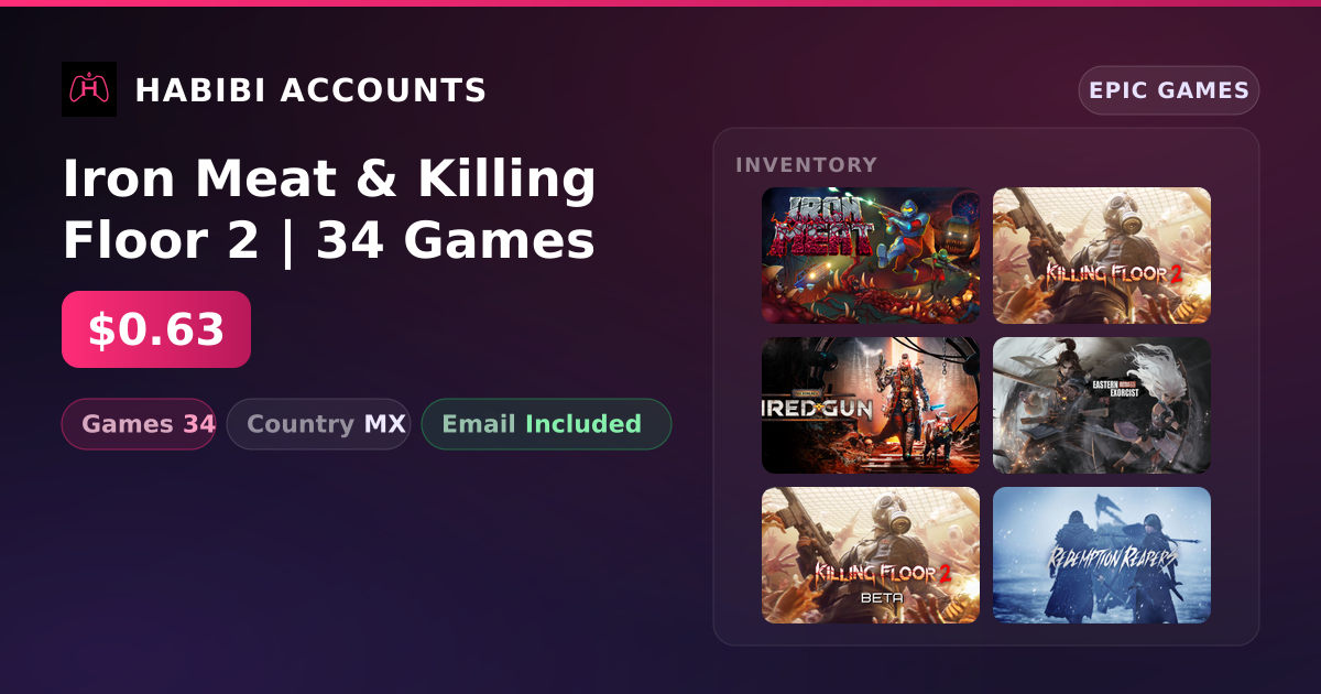 Iron Meat & Killing Floor 2 | 34 Games — HabibiAccounts