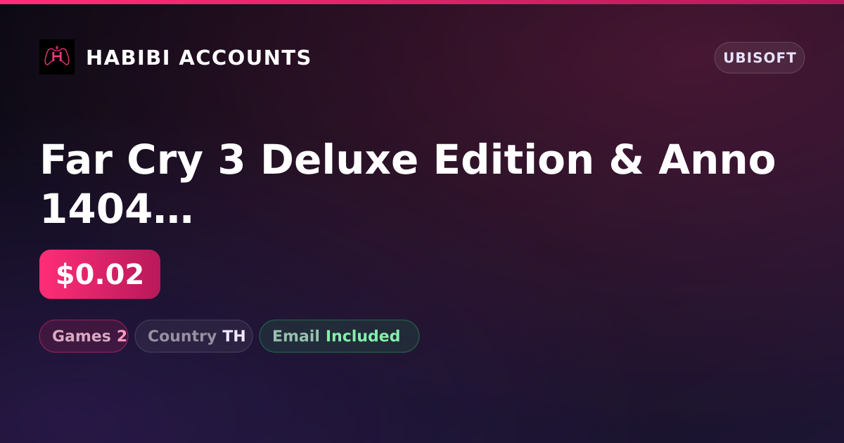 Far Cry 3 Deluxe Edition & Anno 1404 - History Edition | 2 Games — HabibiAccounts