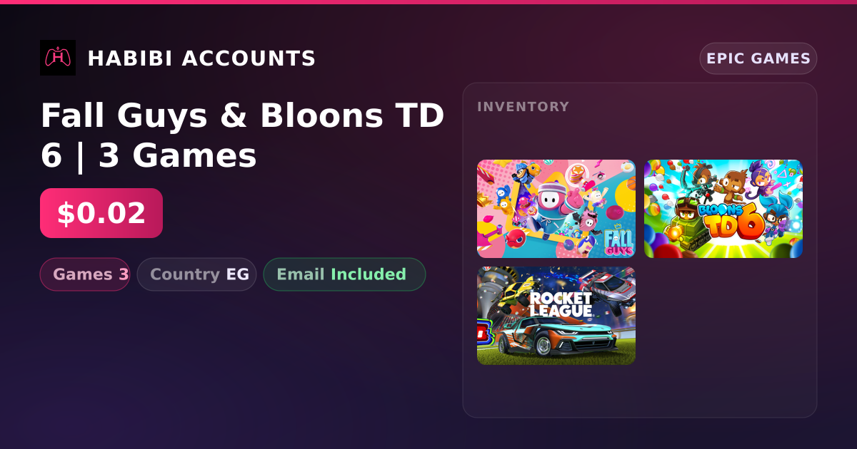 Fall Guys & Bloons TD 6 | 3 Games — HabibiAccounts
