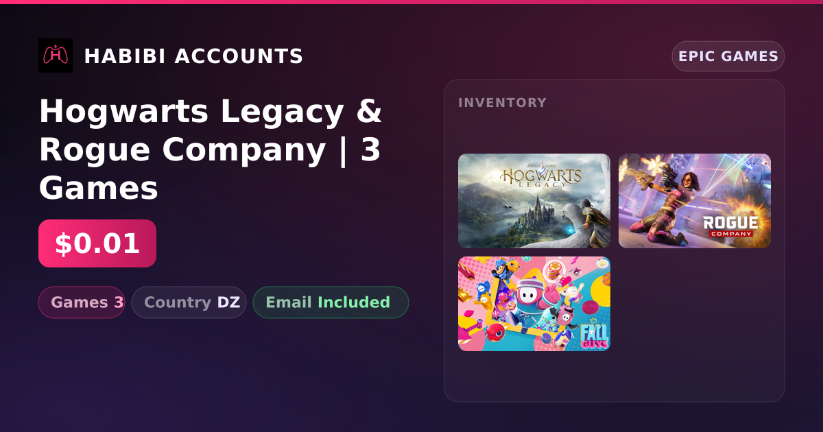 Hogwarts Legacy & Rogue Company | 3 Games — HabibiAccounts