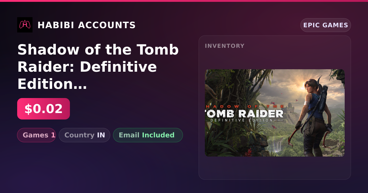 Shadow of the Tomb Raider: Definitive Edition | 1 Games — HabibiAccounts