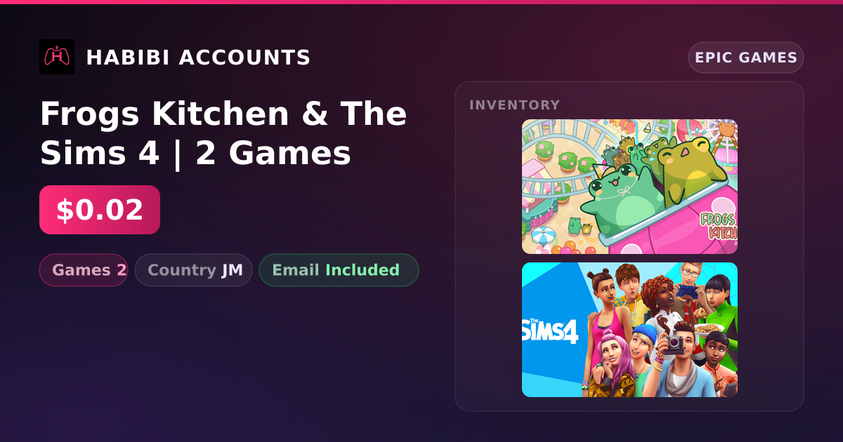 Frogs Kitchen & The Sims 4 | 2 Games — HabibiAccounts