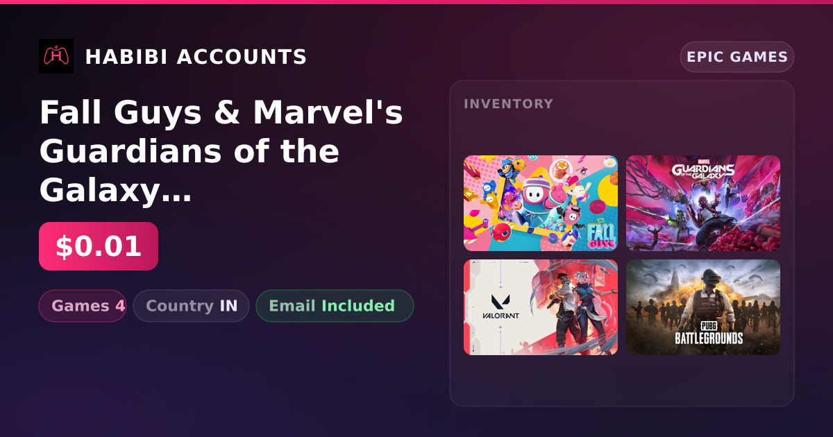 Fall Guys & Marvel's Guardians of the Galaxy | 4 Games — HabibiAccounts