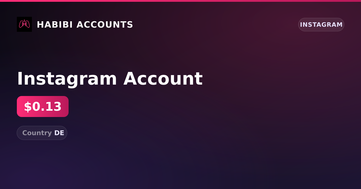 Instagram Account — HabibiAccounts