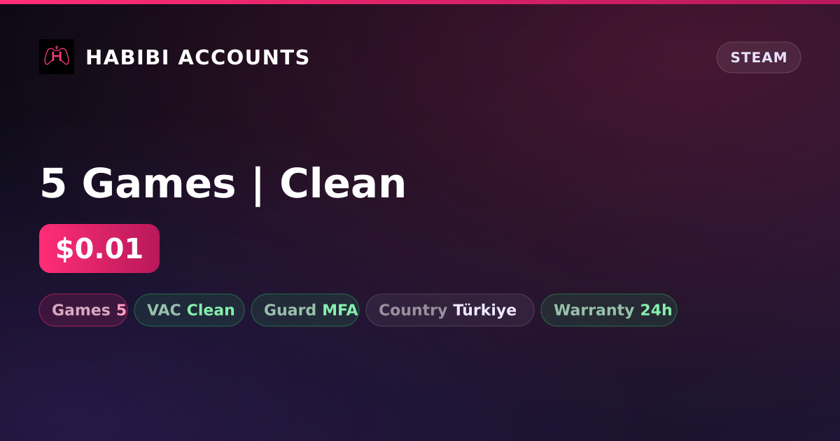 5 Games | Clean — HabibiAccounts