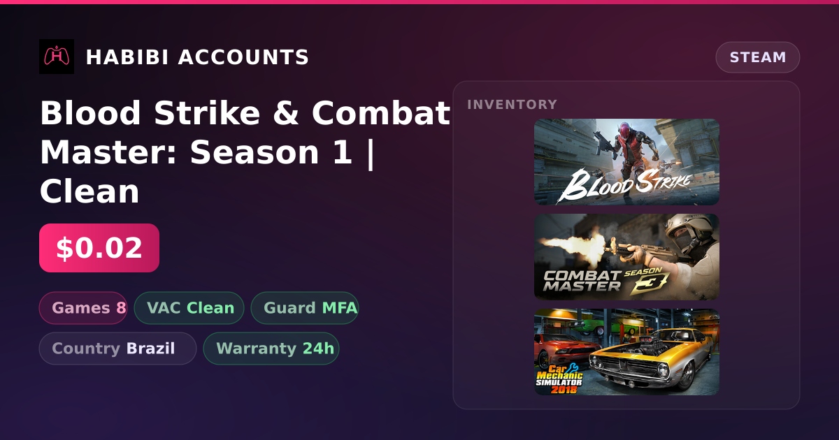 Blood Strike & Combat Master: Season 1 | Clean — HabibiAccounts