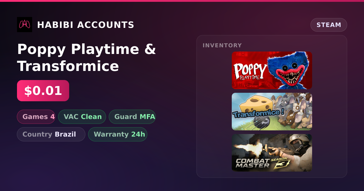 Poppy Playtime & Transformice — HabibiAccounts