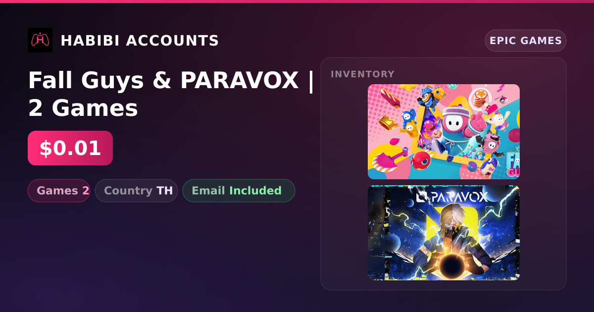 Fall Guys & PARAVOX | 2 Games — HabibiAccounts