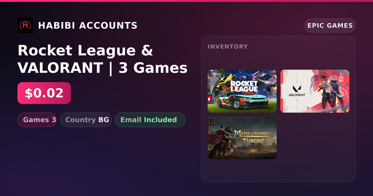 Rocket League & VALORANT | 3 Games — HabibiAccounts