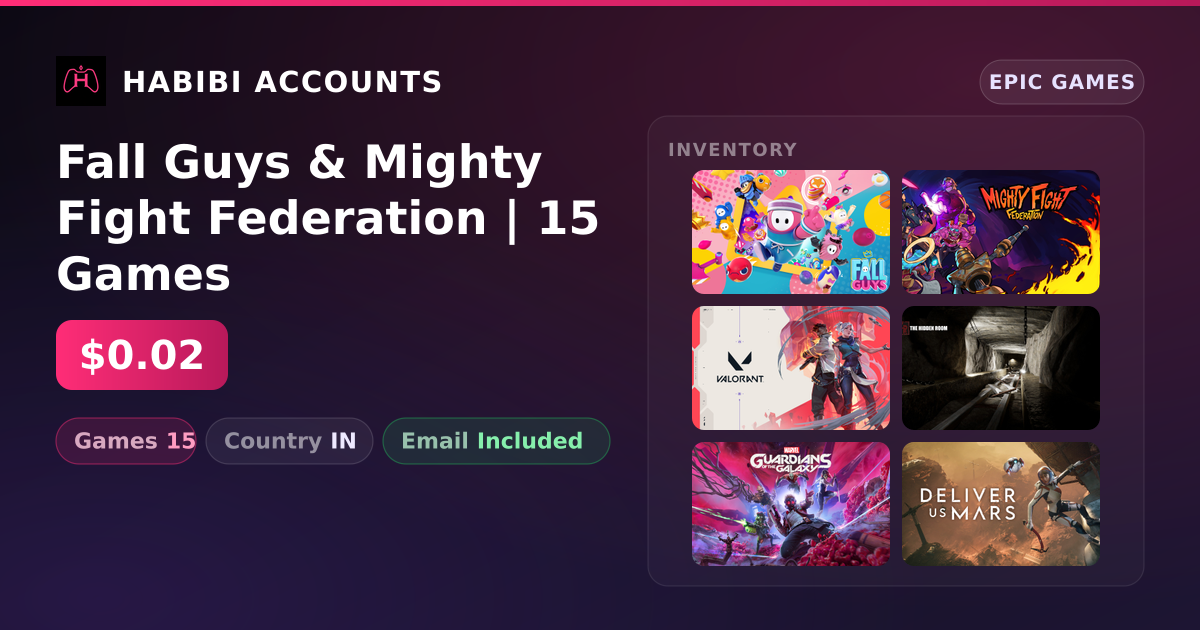 Fall Guys & Mighty Fight Federation | 15 Games — HabibiAccounts