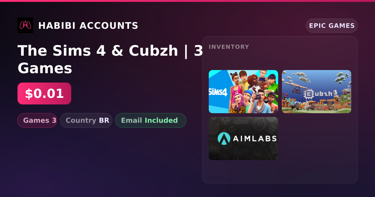 The Sims 4 & Cubzh | 3 Games — HabibiAccounts