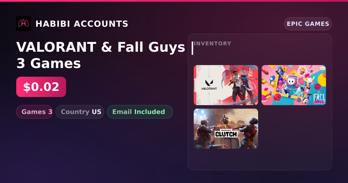 VALORANT & Fall Guys | 3 Games — HabibiAccounts