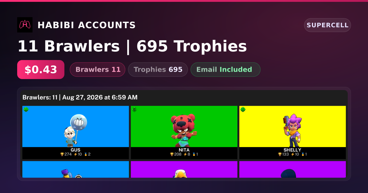 11 Brawlers | 695 Trophies — HabibiAccounts