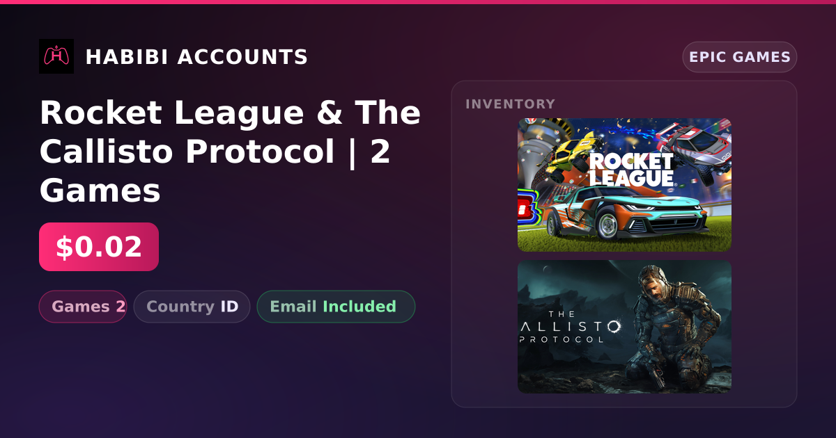 Rocket League & The Callisto Protocol | 2 Games — HabibiAccounts