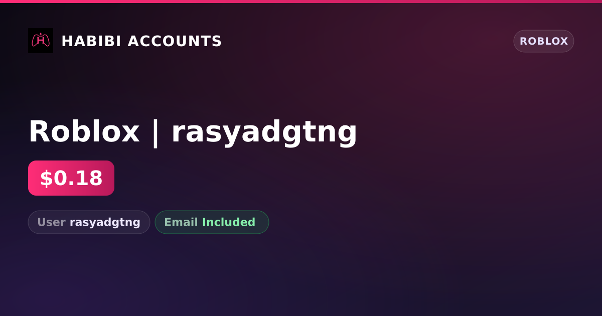 Roblox | rasyadgtng — HabibiAccounts