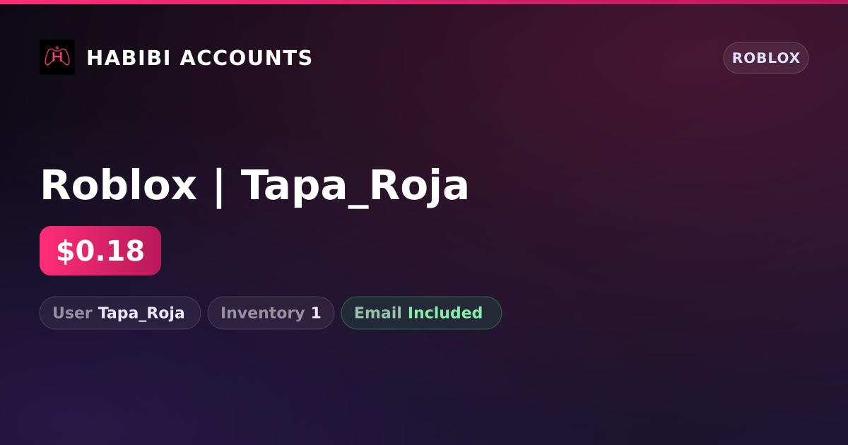 Roblox | Tapa_Roja — HabibiAccounts