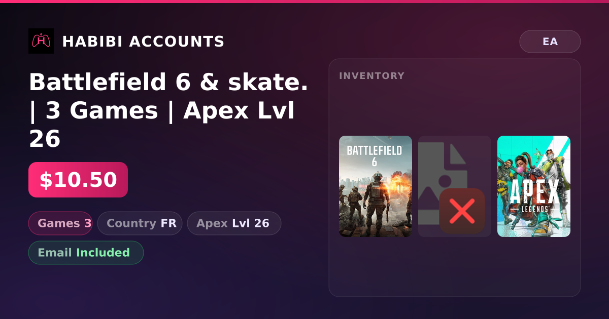 Battlefield 6 & skate. | 3 Games | Apex Lvl 26