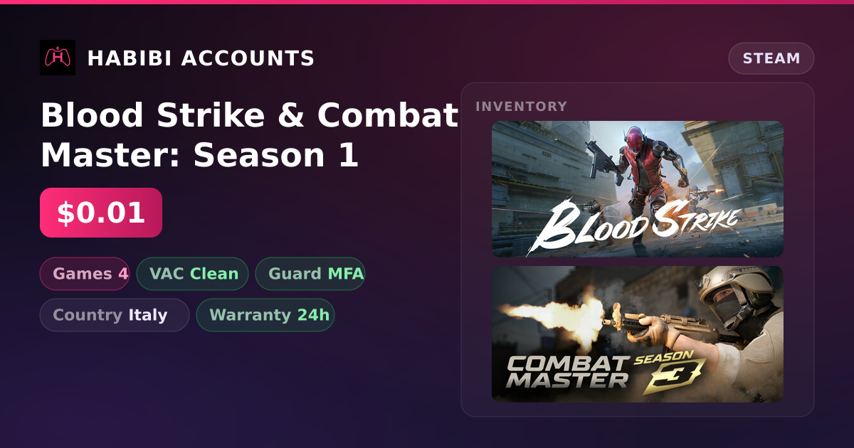 Blood Strike & Combat Master: Season 1 — HabibiAccounts