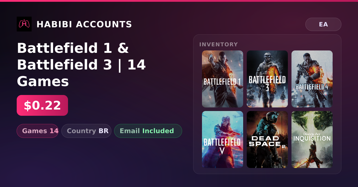 Battlefield 1 & Battlefield 3 | 14 Games — HabibiAccounts
