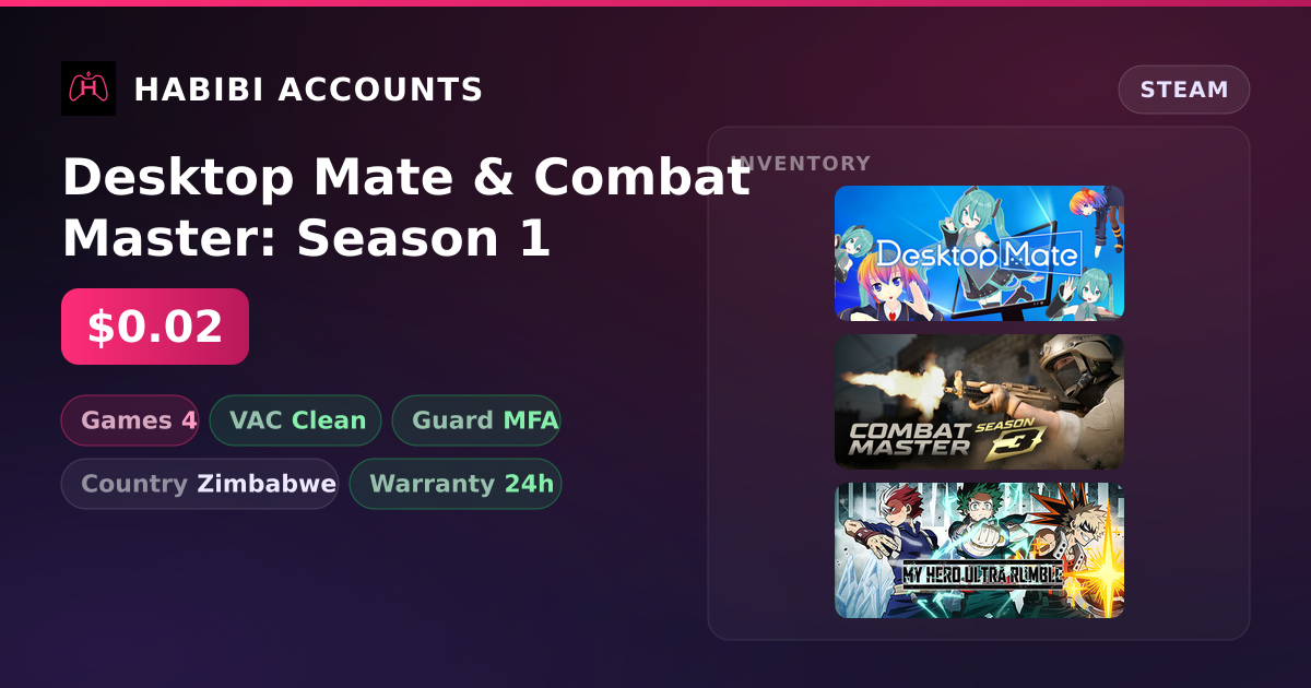 Desktop Mate & Combat Master: Season 1 — HabibiAccounts