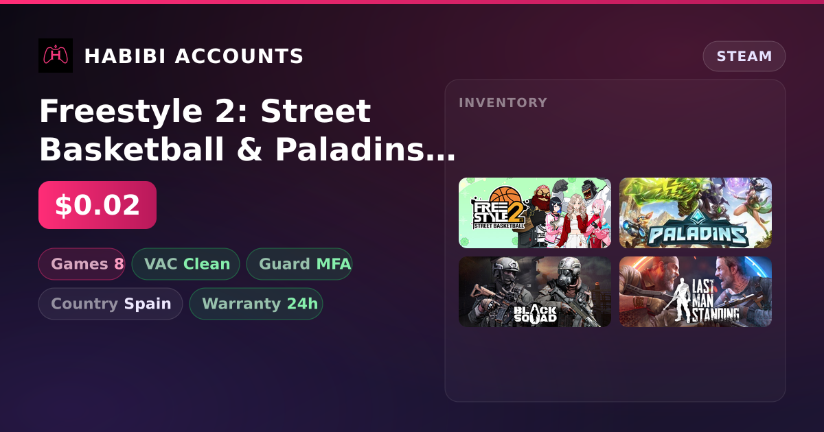 Freestyle 2: Street Basketball & Paladins | Clean — HabibiAccounts