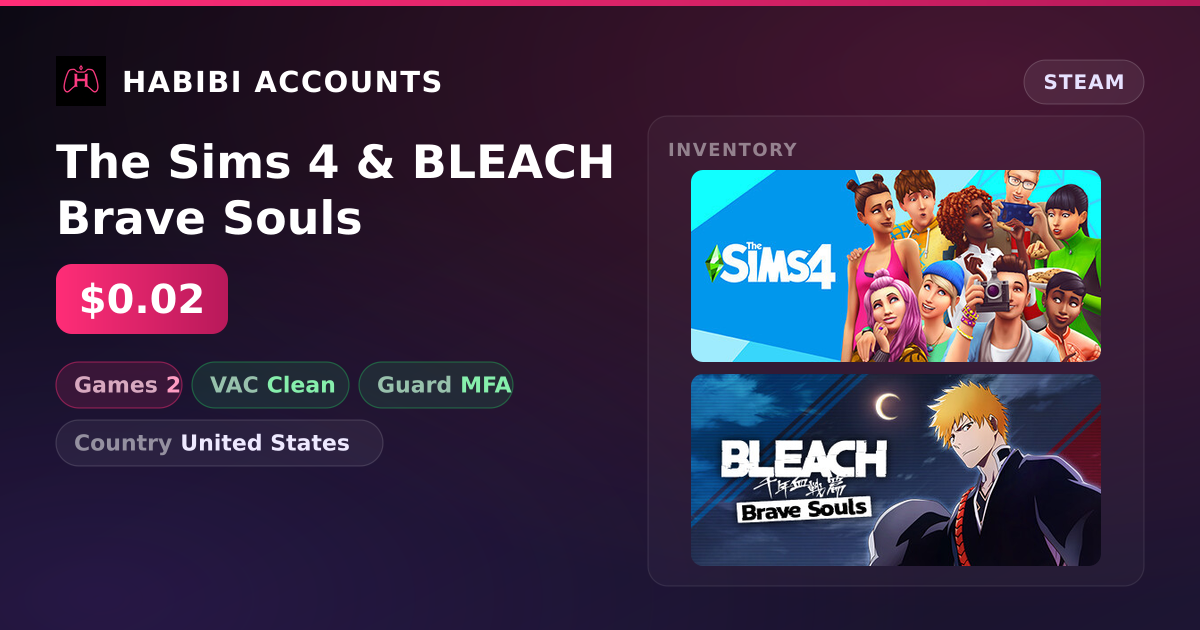 The Sims 4 & BLEACH Brave Souls — HabibiAccounts