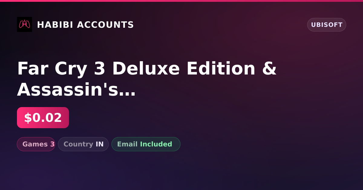 Far Cry 3 Deluxe Edition & Assassin's Creed Unity | 3 Games — HabibiAccounts