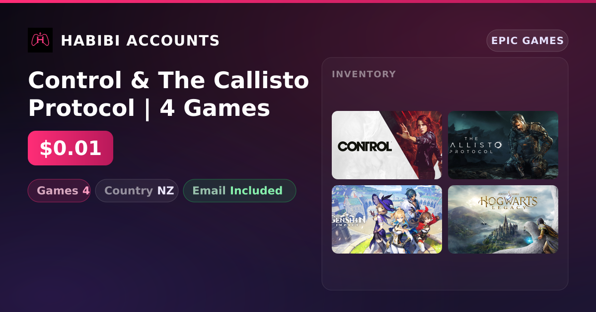 Control & The Callisto Protocol | 4 Games — HabibiAccounts