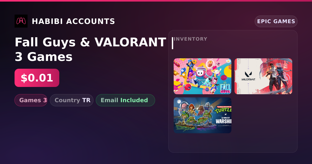 Fall Guys & VALORANT | 3 Games — HabibiAccounts