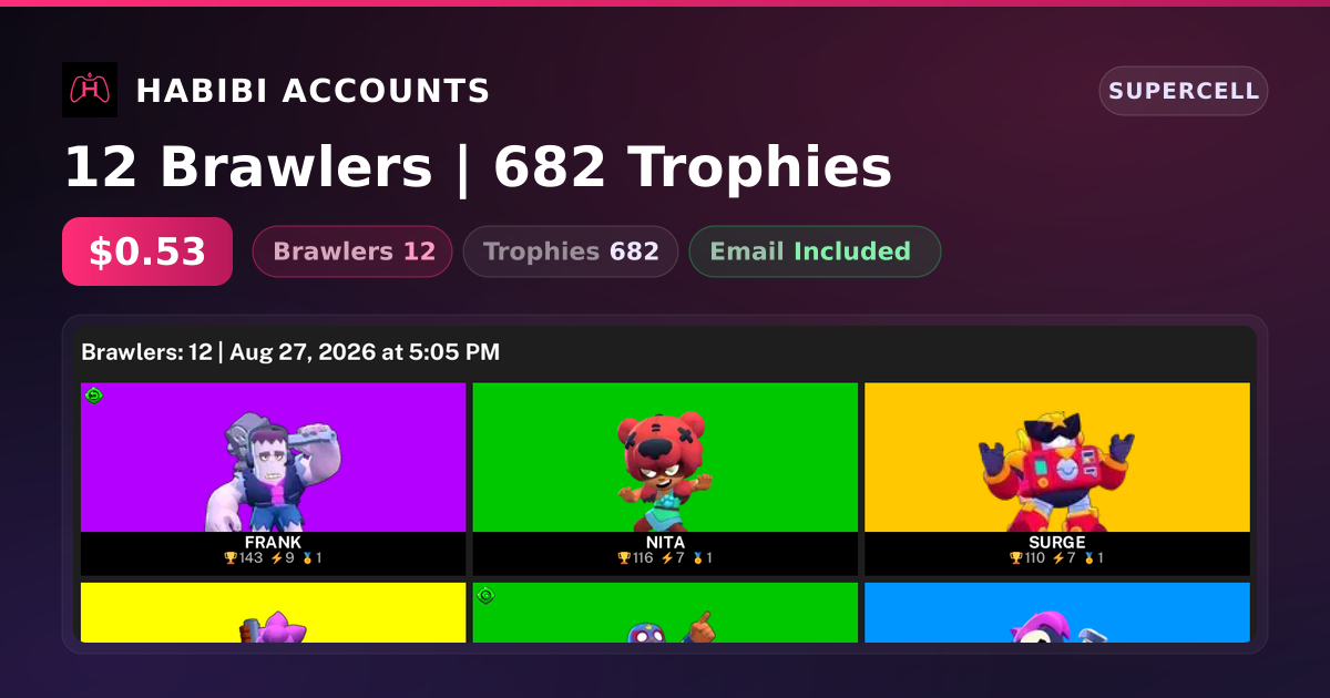 12 Brawlers | 682 Trophies — HabibiAccounts