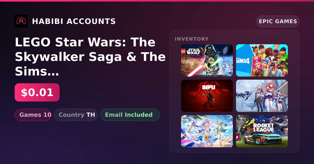 LEGO Star Wars: The Skywalker Saga & The Sims 4 | 10 Games — HabibiAccounts