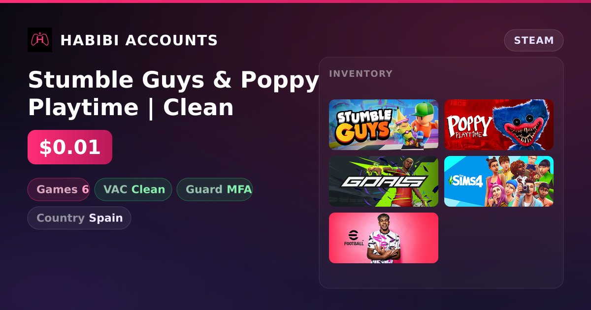 Stumble Guys & Poppy Playtime | Clean — HabibiAccounts