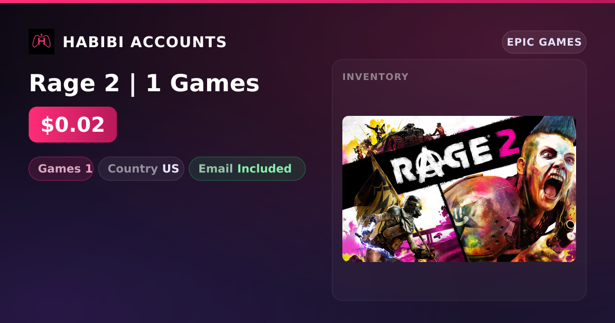 Rage 2 | 1 Games — HabibiAccounts