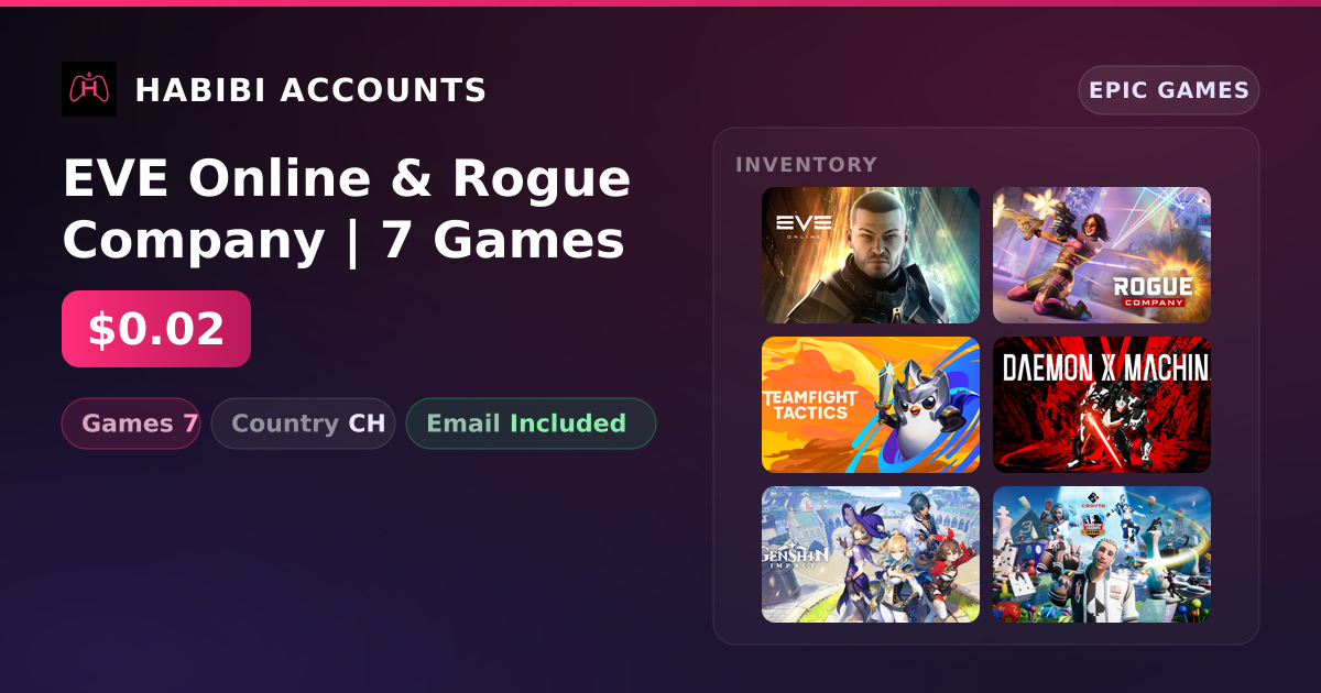 EVE Online & Rogue Company | 7 Games — HabibiAccounts