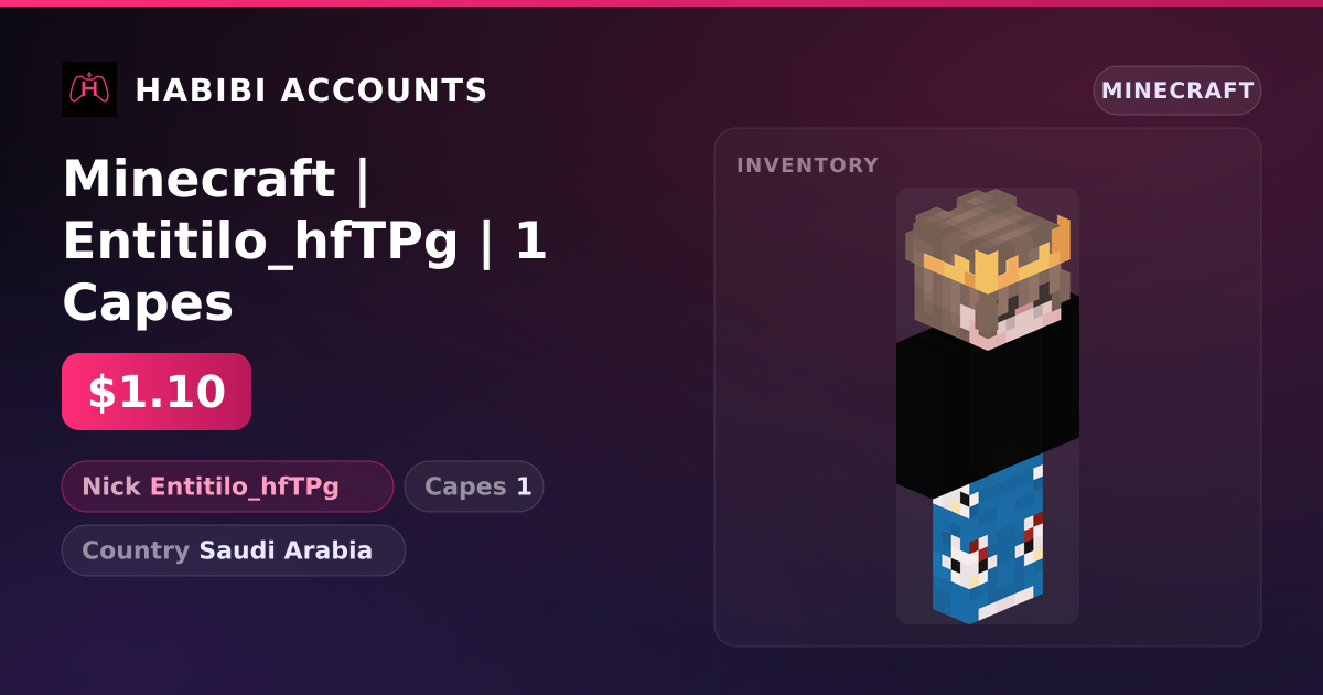 Minecraft | Entitilo_hfTPg | 1 Capes — HabibiAccounts