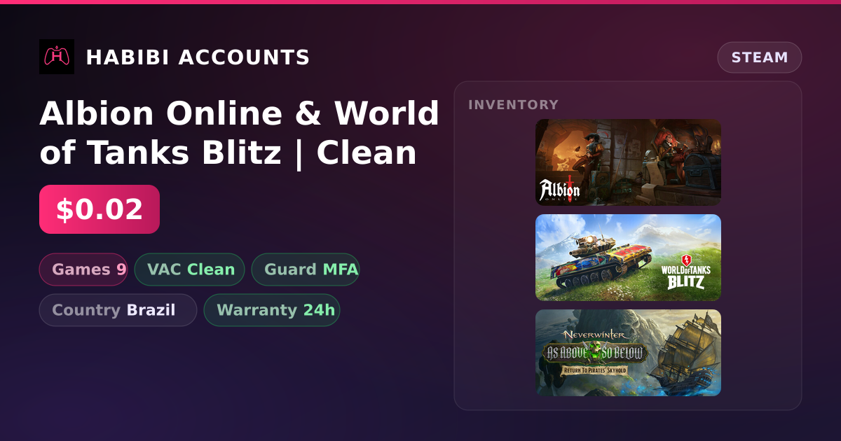 Albion Online & World of Tanks Blitz | Clean — HabibiAccounts