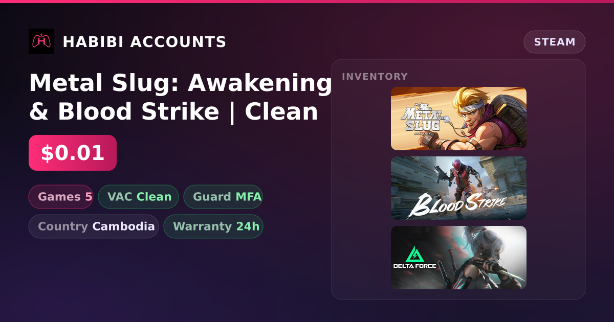 Metal Slug: Awakening & Blood Strike | Clean — HabibiAccounts