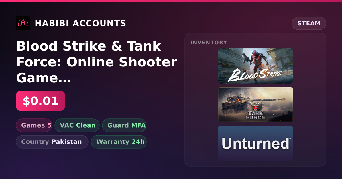 Blood Strike & Tank Force: Online Shooter Game | Clean — HabibiAccounts