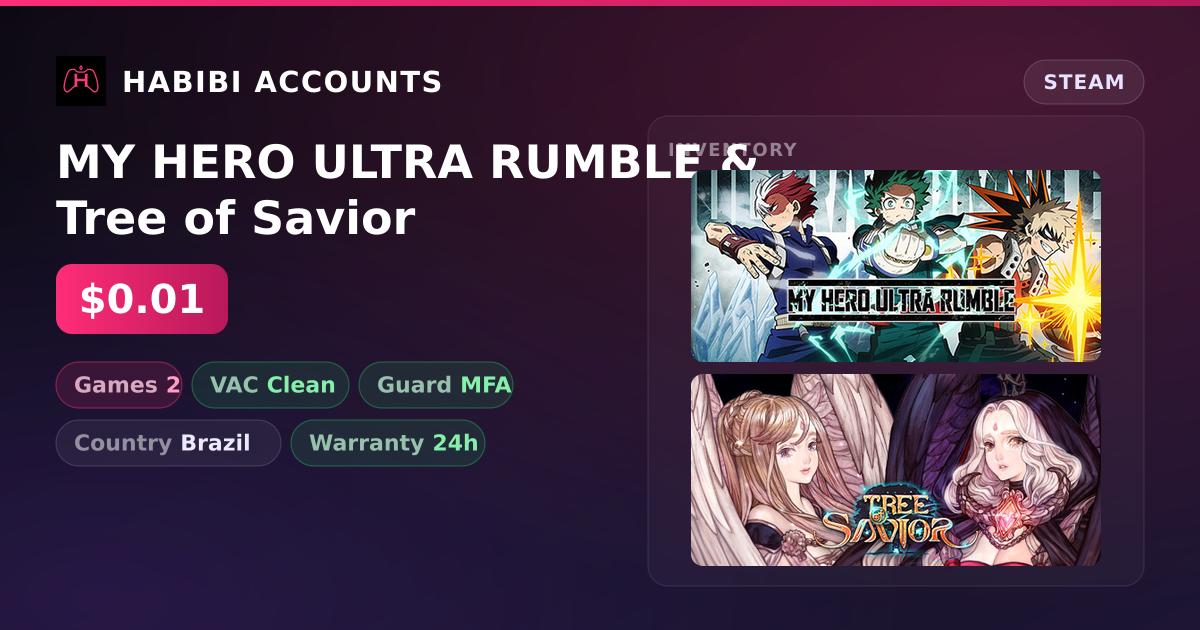 MY HERO ULTRA RUMBLE & Tree of Savior — HabibiAccounts