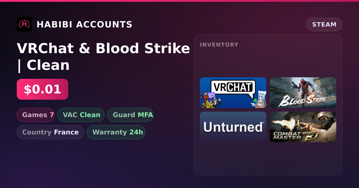 VRChat & Blood Strike | Clean — HabibiAccounts
